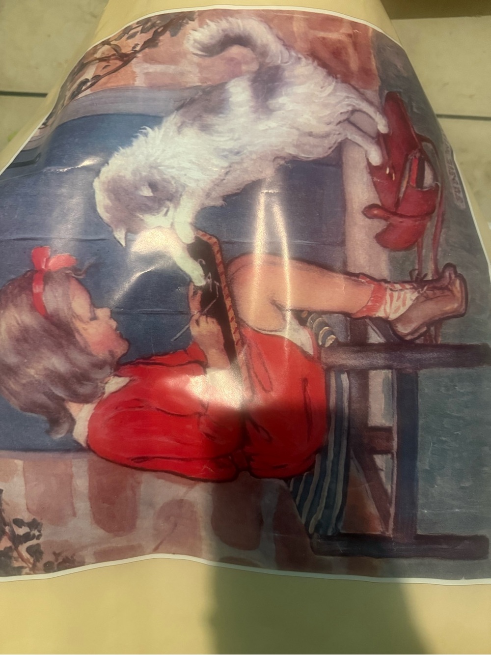 Vintage Lithograph Little Kitty by Jessie Willcox Smith, Poster Board